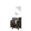 Meuble-lavabo en chêne brun - comptoir et miroir en acrylique 20 po L 18 po x 18 po Tiroirs à fermeture en douceur 18 po-281097876