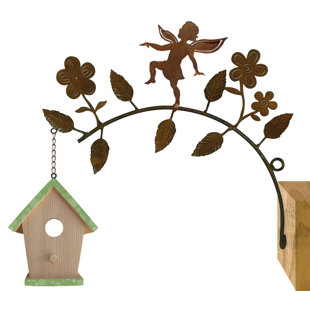 Décoration murale branche en métal avec fille de fée