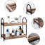 Organisateur de comptoir de salle de bain à 2 niveaux, étagère de rangement de meuble-lavabo en perles de bois pour le parfum cosmétique, décor de ferme rustique pour station de cuisine de salle de bain