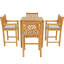 Outdoor 5 - Piece Teak Bistro Set with Cushions