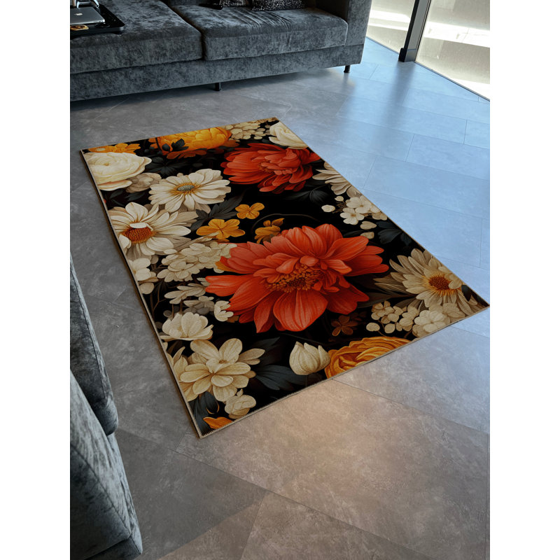 Tapis multicolore Mira Gazania, Tapis de couloir 3 pi 9,81 po x 6 pi 6,74 po