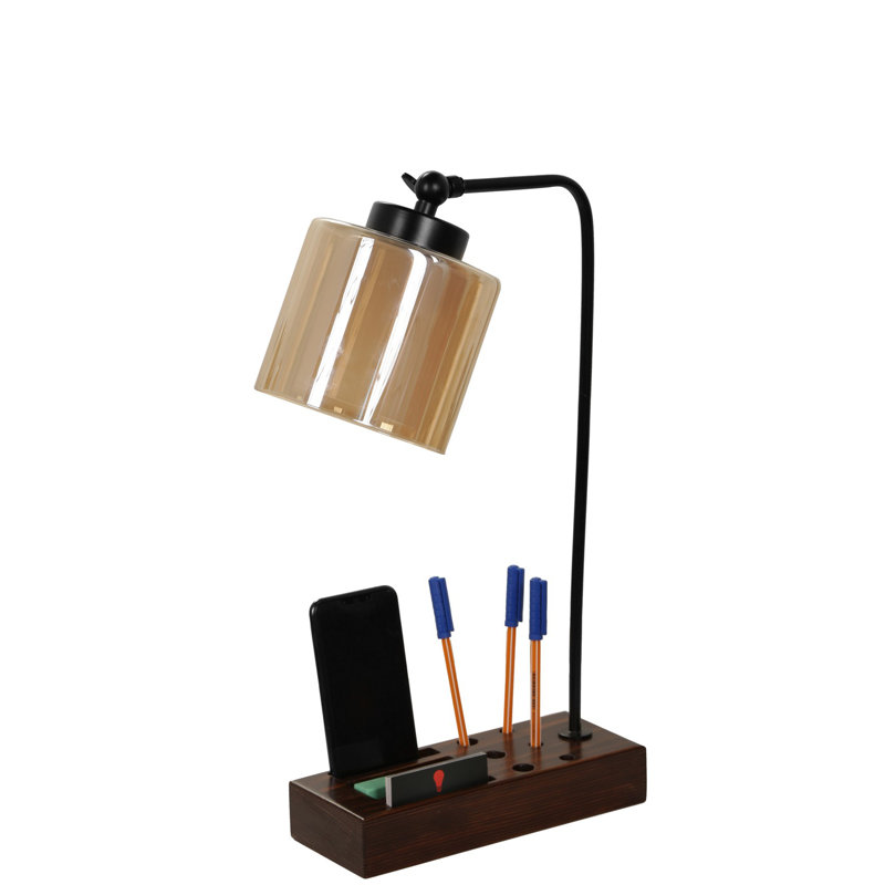 Lampe de bureau brune 17,72 po Oswalt