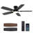 42 ''- Blade Modern Ceiling Fan with LED Lights and Remote Control, 6 Speeds Reversible DC Motor, 3 Color Lights, Timer, Double-sided Wood Blades-574784613-582943718
