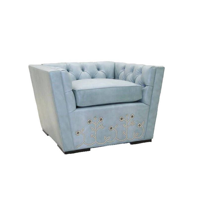 Leather Armchair, Croc Gator Brown, Brushy Bayou