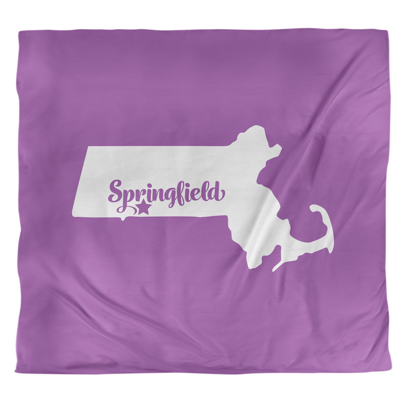 Housse de couette simple Massachusetts, Housse de couette pour très grand lit, Violet, Polyester brossé