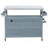 Outdoor Kitchen Island, Rolling Bar Cart & Storage Cabinet, Farmhouse Solid Wood Outdoor Grill Table With Stainless Steel Top, Spice Rack , Towel Rack For Kitchen & BBQ , Grey Blue-1514875350