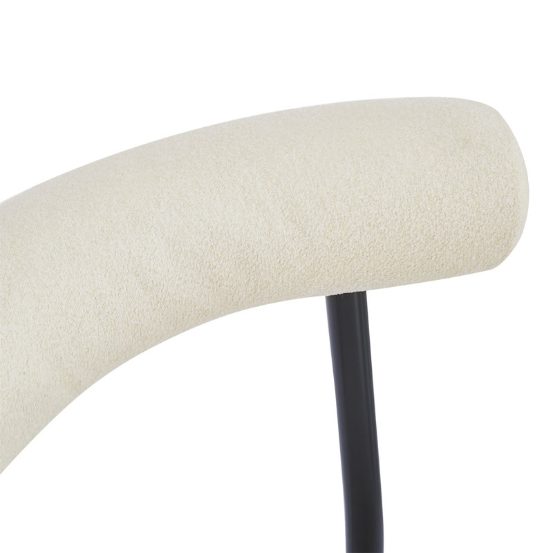 Chaise rembourrée en tissu Reece Reece, Blanc