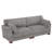 Bentura Upholstered Light Gray Corduroy Modular Sofa with Pillow Back and Solid Wood Legs-410654922