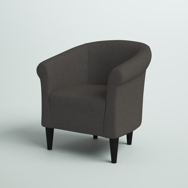 Fauteuil demi-tonneau de 31,5 po de largeur Liam, Toulan en sergé graphite