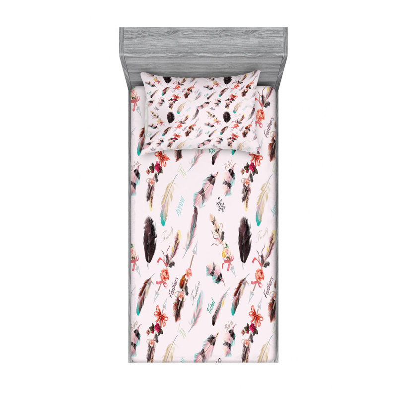 Ensemble de draps à imprimé animal, Ensemble de draps pour lit simple avec drap-housse