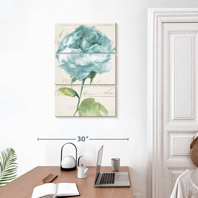 Harnek antique floral II bleu rétro, H 32 po x l 20 po