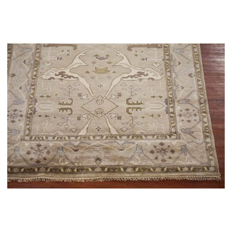 Tapis de couloir 6x18 brun clair Oushak