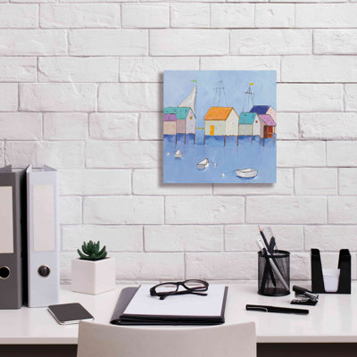 «Boat House Row Dark Blue Sky» par Phyllis Adams, art mural sur toile