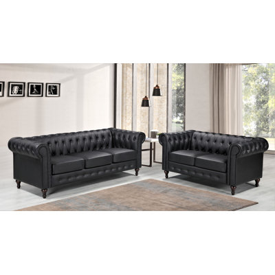 Stanley 2 Piece Faux Leather Living Room Set