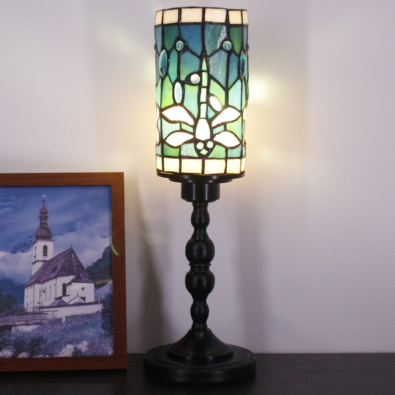 Petite lampe de table en verre coloré Tiffany