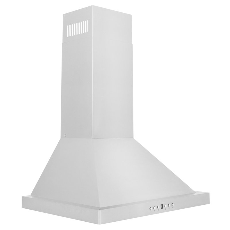 ZLINE 24" Convertible Wall Mount Range Hood in Stainless Steel with 2-Piece Charcoal Filters