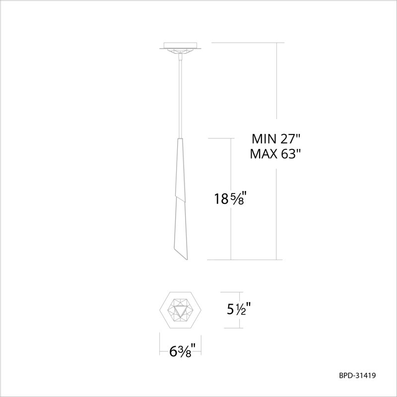 Solitude 1 Light Crystal LED Mini Pendant, Antique Nickel