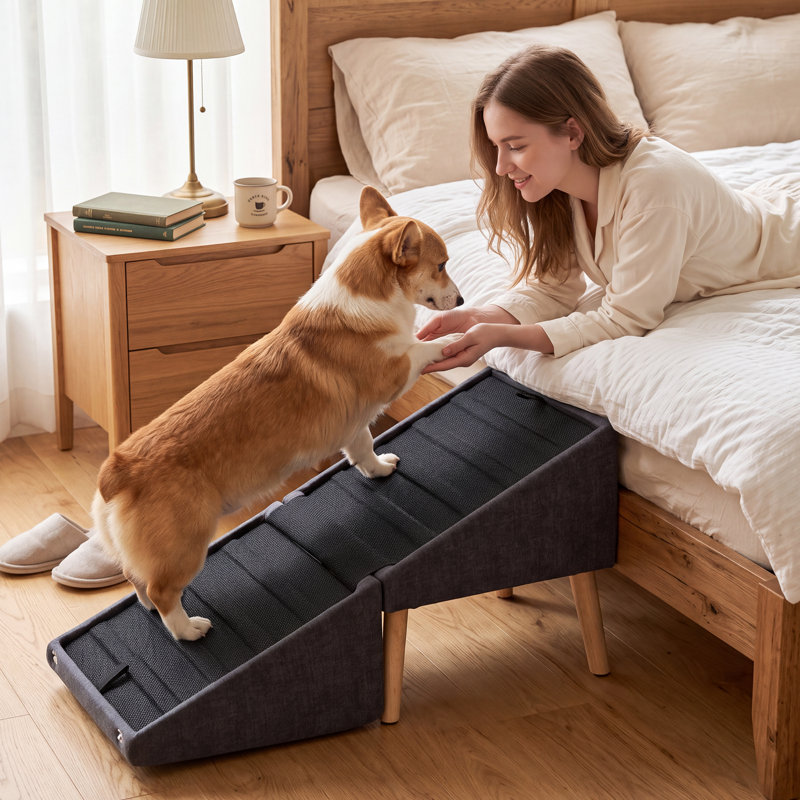 Marchepied pour chien 16,5 po beige, Dark Grey