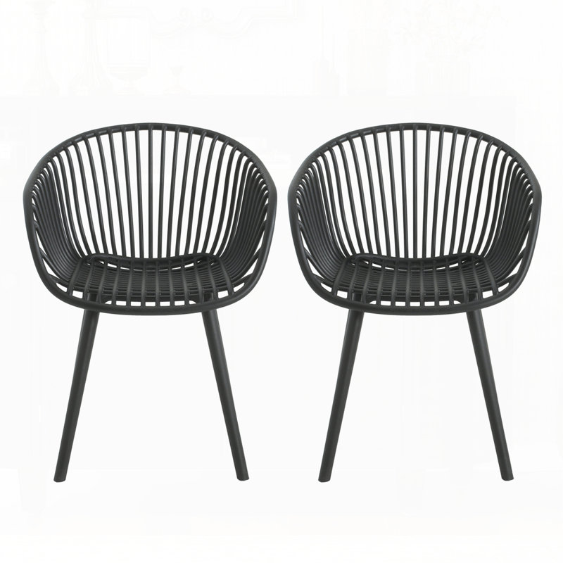 Chaise d'extérieur (ensemble de 2), Noir