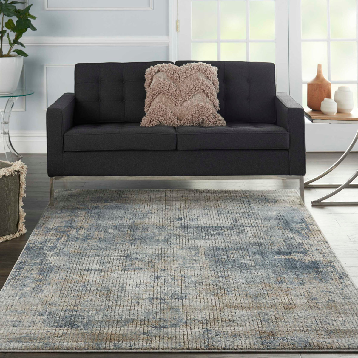 Mercury Row® Adda Abstract Blue/Gray Area Rug & Reviews | Wayfair