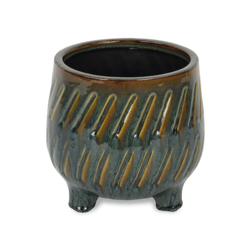 Nahiyan Handmade Ceramic Pot Planter, 6.75" x 6.5" x 6.5"
