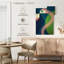 Ashelle flamant rose Mid-Century abstrait géométrique-108440698