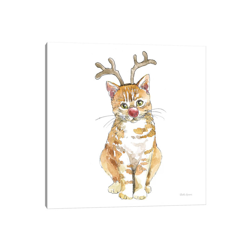 Christmas Kitties III Square by Beth Grove - Wrapped Canvas Print, 30.48 cm H x 30.48 cm W
