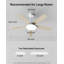 Ventilateur de plafond intelligent 52 po avec lumière Lumary, ventilateur de profil bas Bluetooth WiFi avec Alexa / Google / App, RVBI et intensité variable et réglage des couleurs, support pour tige verticale de 5 po / 10 po (blanc)-425165847