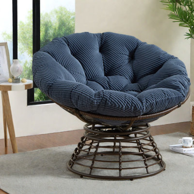 Modern Comfortable Accent Chair, Steel Rattan Design For Indoor And Outdoor