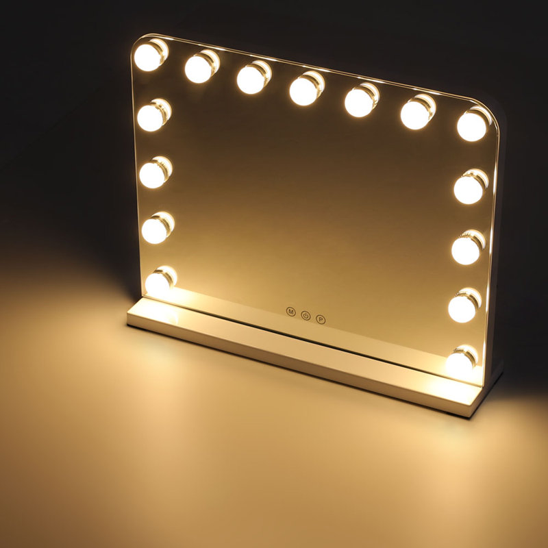 Aidenas Metal Rectangle Mirror, White, 107cm H x 127cm W