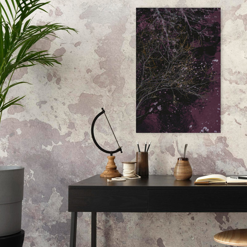 Rivière de vin, art contemporain abstrait, H 24 po x l 16 po