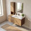 Meuble-lavabo flottant simple 42 po avec armoire supérieure, lavabo en céramique et conception sans poignée-132949838-132949834