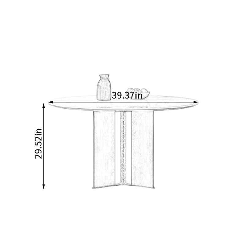 Table de salle à manger Simple Innovative Rock, H 29,52 po x L 39,37 po x l 39,37 po