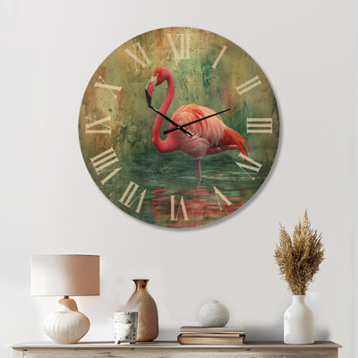 Très grande horloge murale en bois Silant Beach in the Lagoon I
