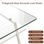 Table basse rectangulaire, plateau de table en verre trempé avec pieds en métal-98628119