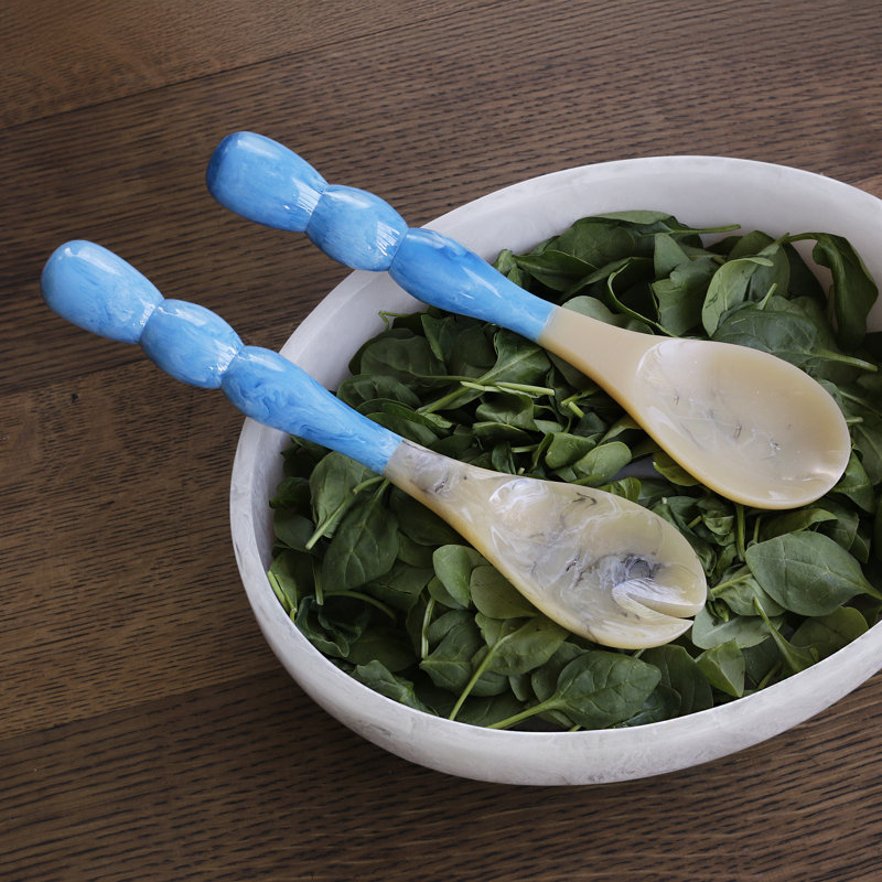 Resin Rio Salad Servers, Blue