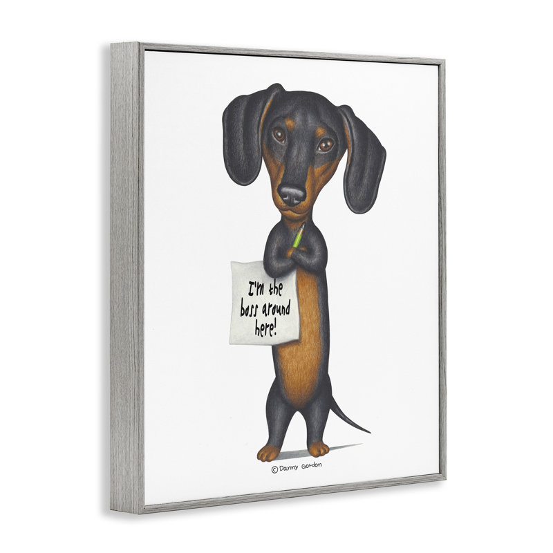 «Dachshund Im the Boss Fun Family Pet Expression» par Danny Gordan - impression d'art graphique, H 14 po x l 11 po