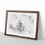 Almudena Cathedral in Madrid Spain Watercolour 1 Piece Single Picture Frame Wall Art on MDF-56740579-56740580