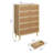 5-Drawer Rattan Dresser, Modern Wooden Chest with Deep Storage Drawers for Bedroom, Living Room or Hallway – Ivory-1180299899