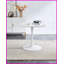 Table basse en MDF blanc avec pieds en métal pour la cuisine / le salon, l'écurie et amp; Facile à nettoyer Assembler-121049345-121049343