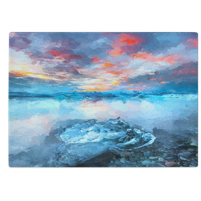 Glass Iceland View in Abstract Chopping Board