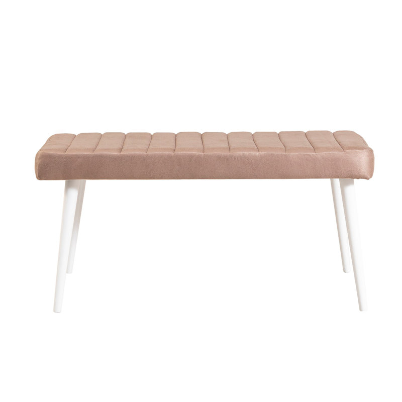 Élégant banc en velours avec structure en métal et pieds en bois, 39,4 x 15,4 x 18,9 pouces | Revêtement 100% velours | Design moderne, parfait pour le salon et le vestibule