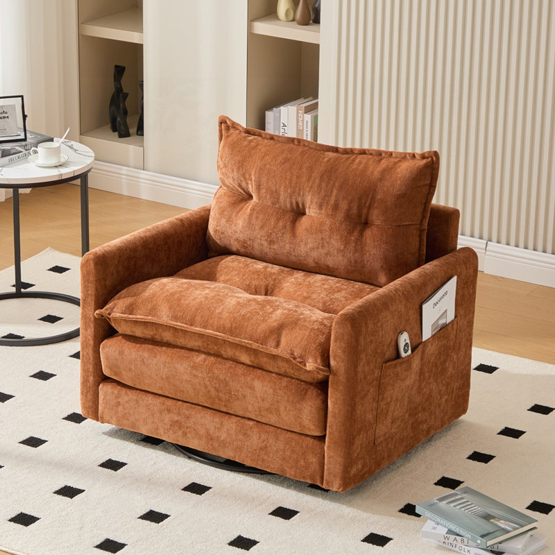 Fauteuil simple confortable avec diverses caractéristiques pratiques, Brun