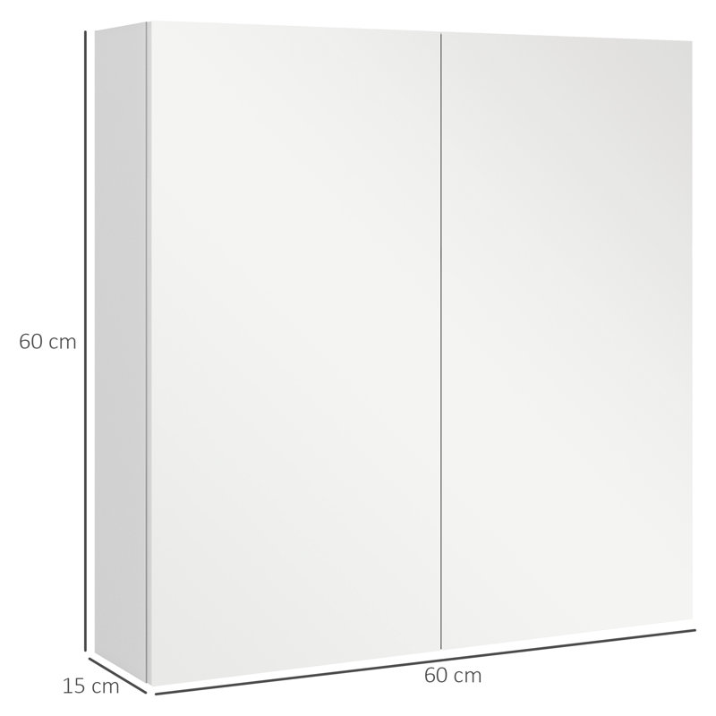 Mintu Bathroom Mirror Cabinet 60W x 15D x 60Hcm High Gloss White
