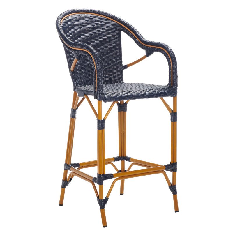 Tabouret de bar Popplewell, Marine, 29.5" H x 22.5" W x 25.5" D