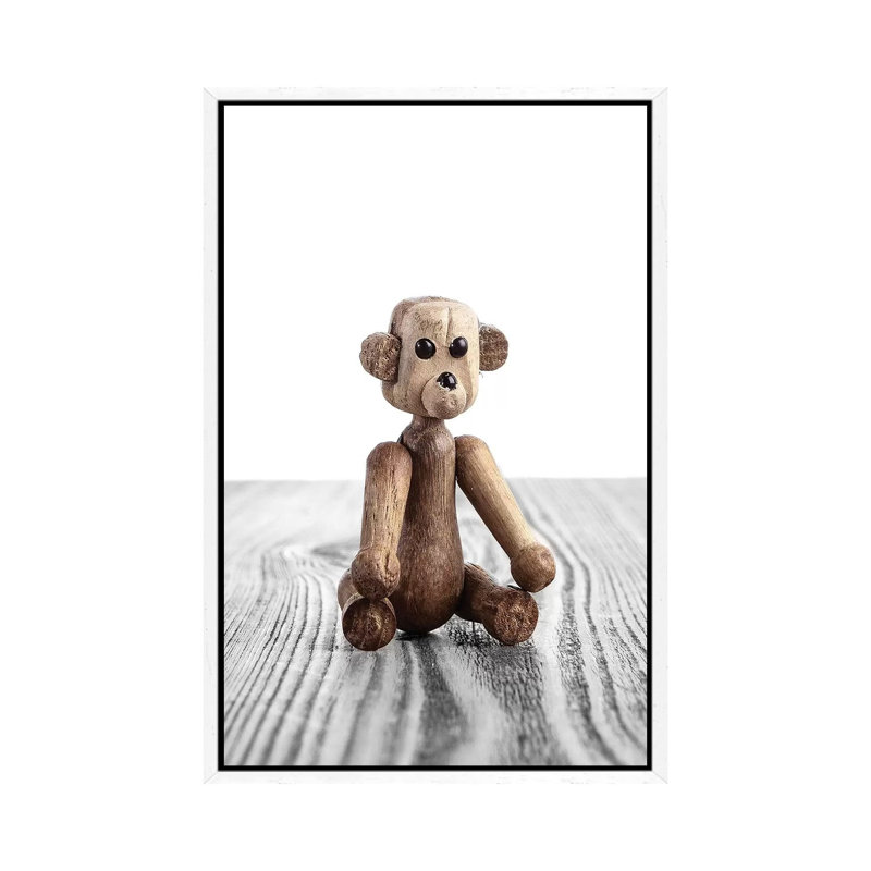 Bear Zooline - Print on Canvas, 66.04 cm H x 45.72 cm W, White Framed