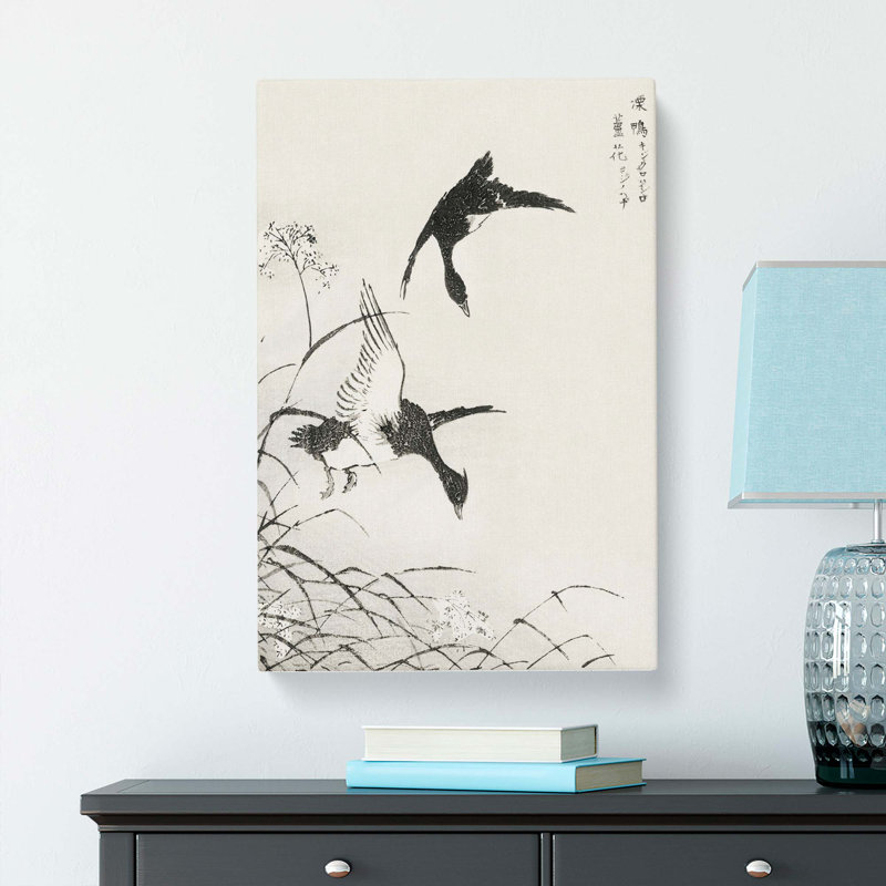 Two Ducks by Numata Kashu - Wrapped Canvas Painting, 50cm H x 35cm W x 3cm D