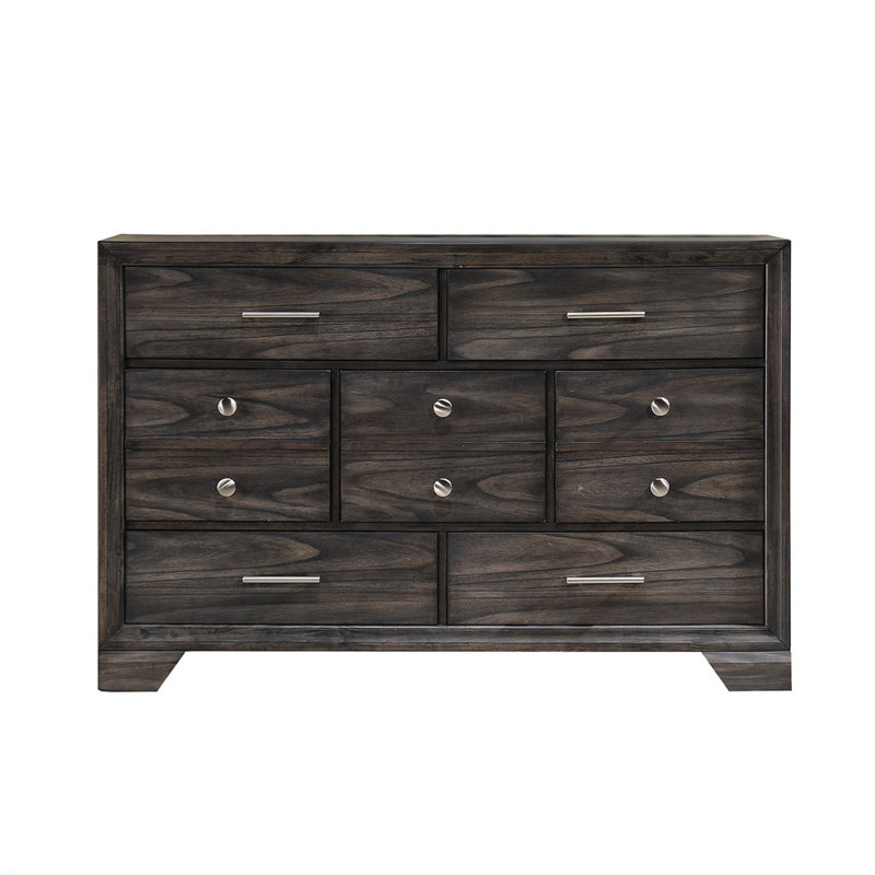 Commode en bois avec tiroirs en bois foncé 1Pc
