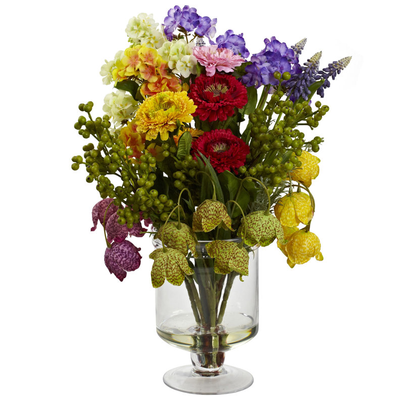 Arrangement floral mélangé à vase