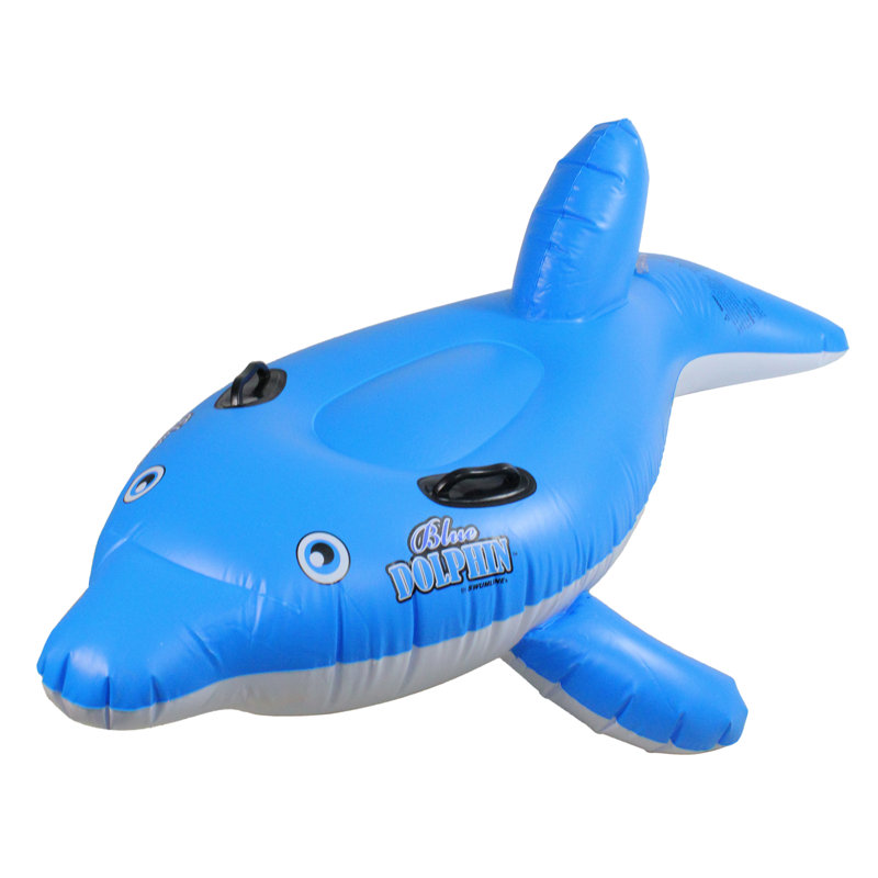 Flotteur gonflable 61 "bleu pour enfants avec dauphins